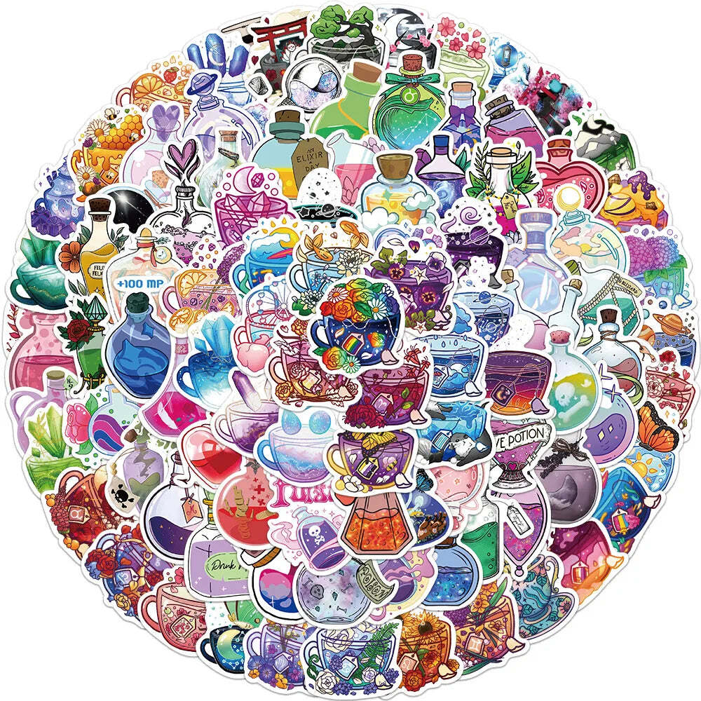 99Pcs Cartoon Magic Drop Pharmacist Graffiti Stickers Decals Kids Toy DIY Diary