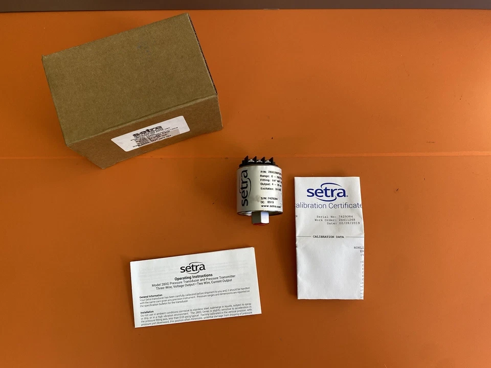 Setra C280G Pressure Transducer 0-200PSIG 1/4” NPT Int. 4-20 mA 24VDC - Image 2 of 4