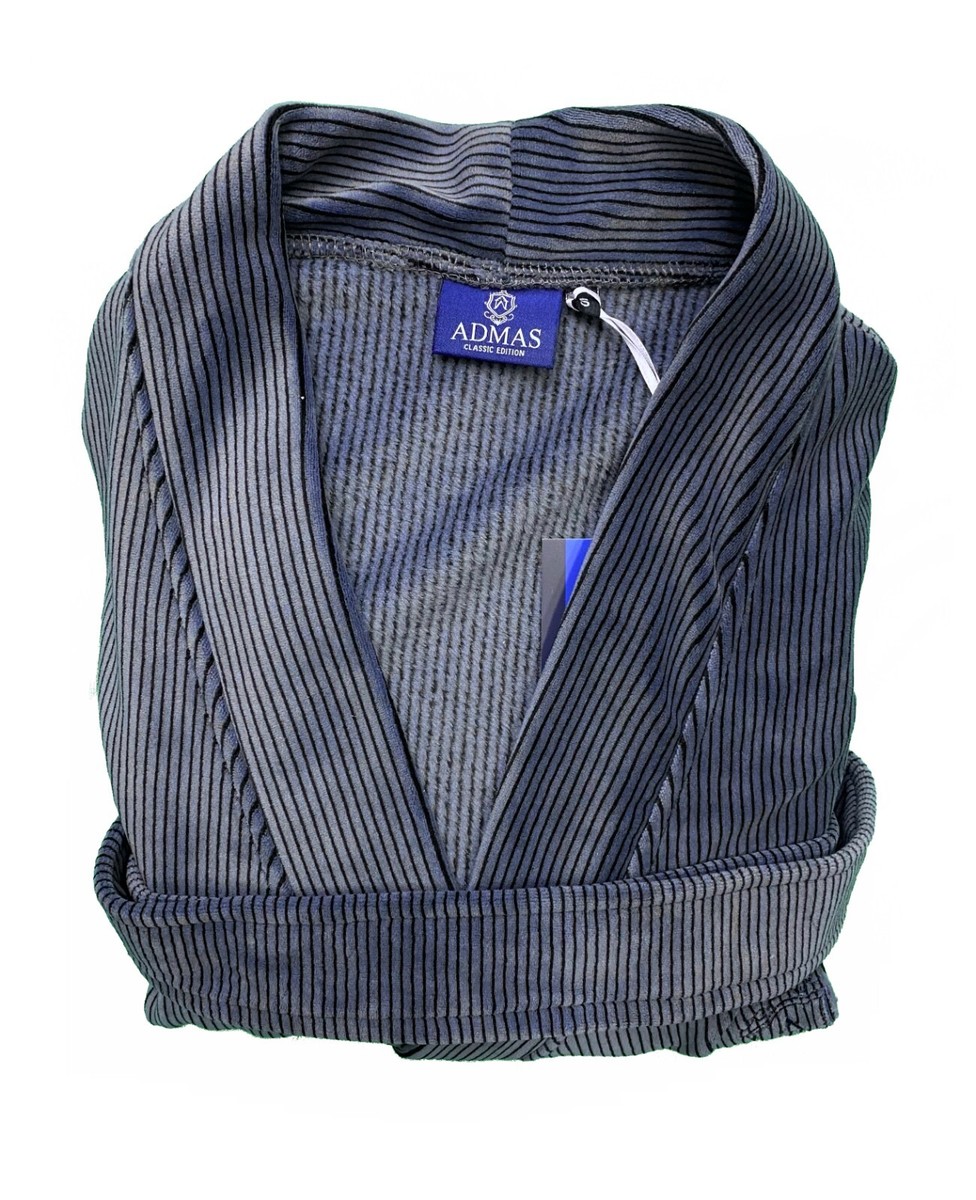 Vestaglia Uomo in Pile Admas Lunga con Cinta a Righe Pesante