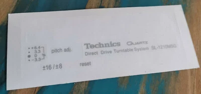 Technics SL-1210 M5G Custom Sticker lettrage argent / silver