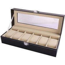 Coffret pour 6 montres boîte à montre boîtier rangement bijoux présentoir