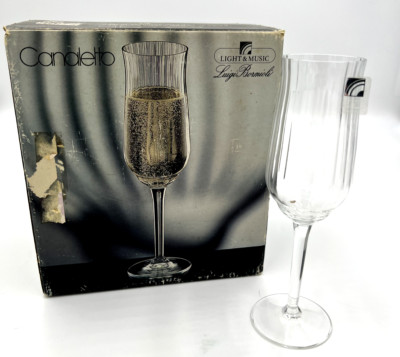 Canalelto Luigi Bormioli Light & Music Champagne Flutes Glasses Set of 6 - 6 oz