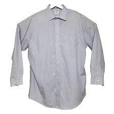 Brooks Brothers Regent White w/ Orange Blue Check L/S Ctn Btn Down Size 17.5/35
