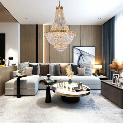 Luxury Lighting Pendant Lamps Home Ceiling Fixtures 60*70cm Crystal Chandeliers