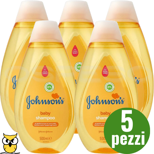 JOHNSON'S BABY SHAMPOO CAPELLI DELICATI ORIGINAL ADATTO A BAMBINI 500ML 5 PEZZI