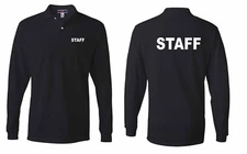 STAFF Polo Shirts Event Bouncer Security Party Guard  Shirt Polo Long Sleeve 
