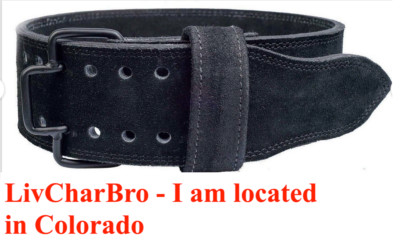 Power Weight Lifting Belt Heavy Duty Leather Gym Fitness Training Belt Black