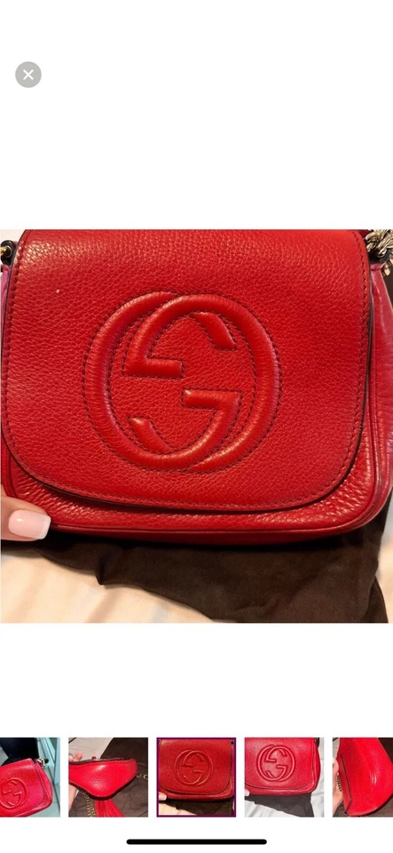 Gucci Soho Disco GG Red Tassel Chain Crossbody Bag - Image 4 of 4