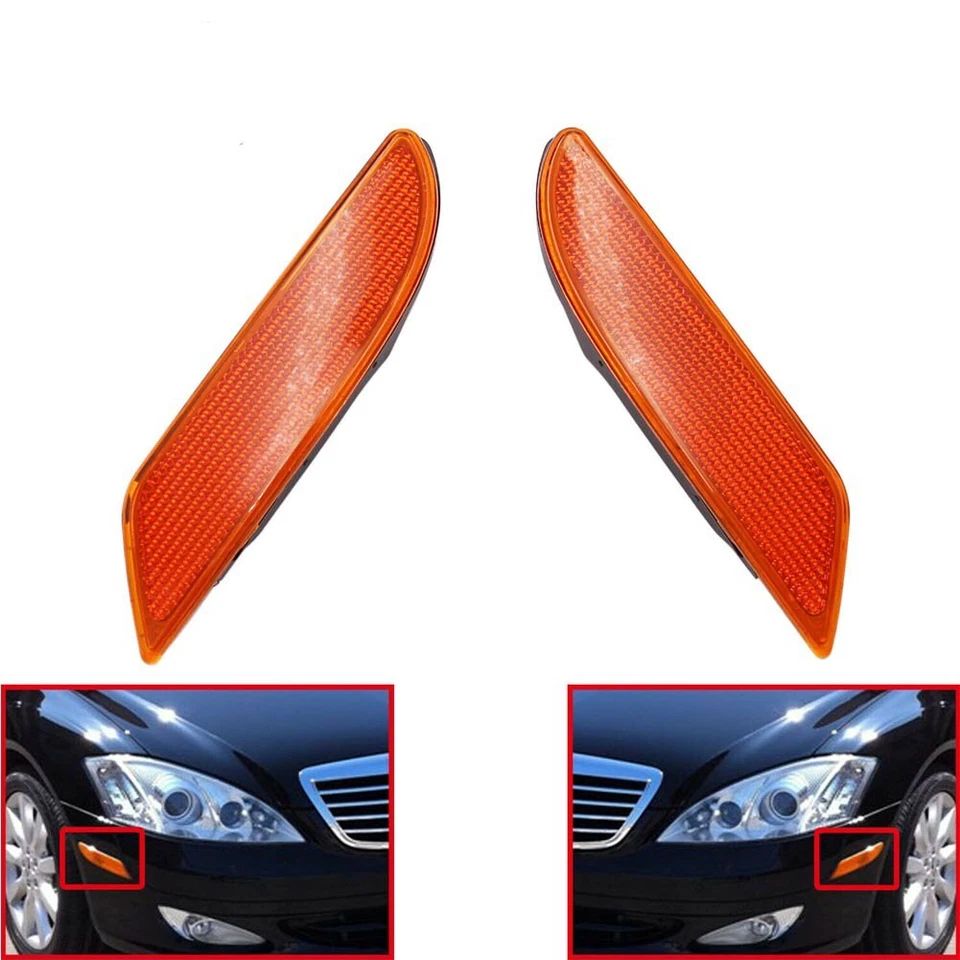 Par de luces de señalización LED delanteras para parachoques laterales para 07-09 Mercedes-Benz W221 S450 S550 Foto 2 de 4