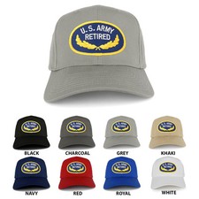 US ARMY RETIRED Oval Leaf Military Embroidered Patch Adjustable Baseball Cap