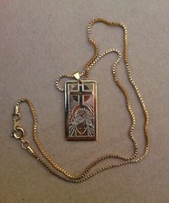Imposantes Medaillon - Pilger Anhänger an Kettchen - Jesus Christus - (BA261.c)