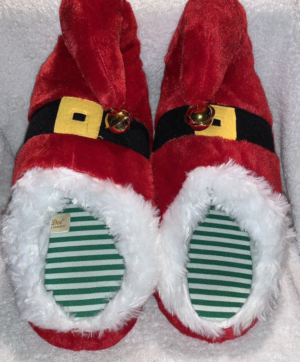 PANTOFOLA D’ORO Pantofole Elfo di Natale con Campanelle Jingle L XL Rosso Nero Bianco Verde Oro Donna