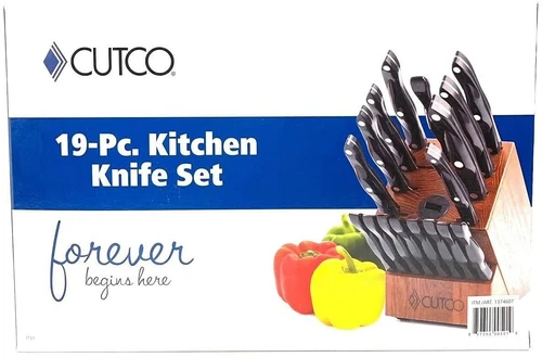 Cutco 19 Pc Kitchen Knife Set Cherry Wood Stand(BRAND NEW SEALED BOX)