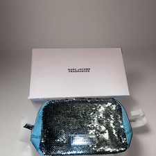 Marc Jacobs Fragrances Blue Sequin Satin Cosmetic Bag/ Pouch