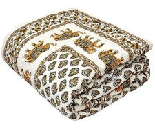 jaipuri Hand Block and Screen Printed Summer and Winter Cotton Double Bed Razai