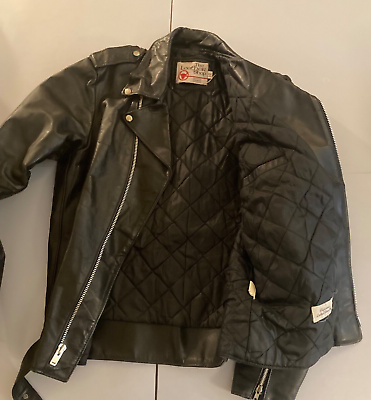 VTG Leather Biker Jacket Sears The Leather Shop Mens 44 X VTG Leather Biker Jacket Sears The Leather Shop Mens 44 X