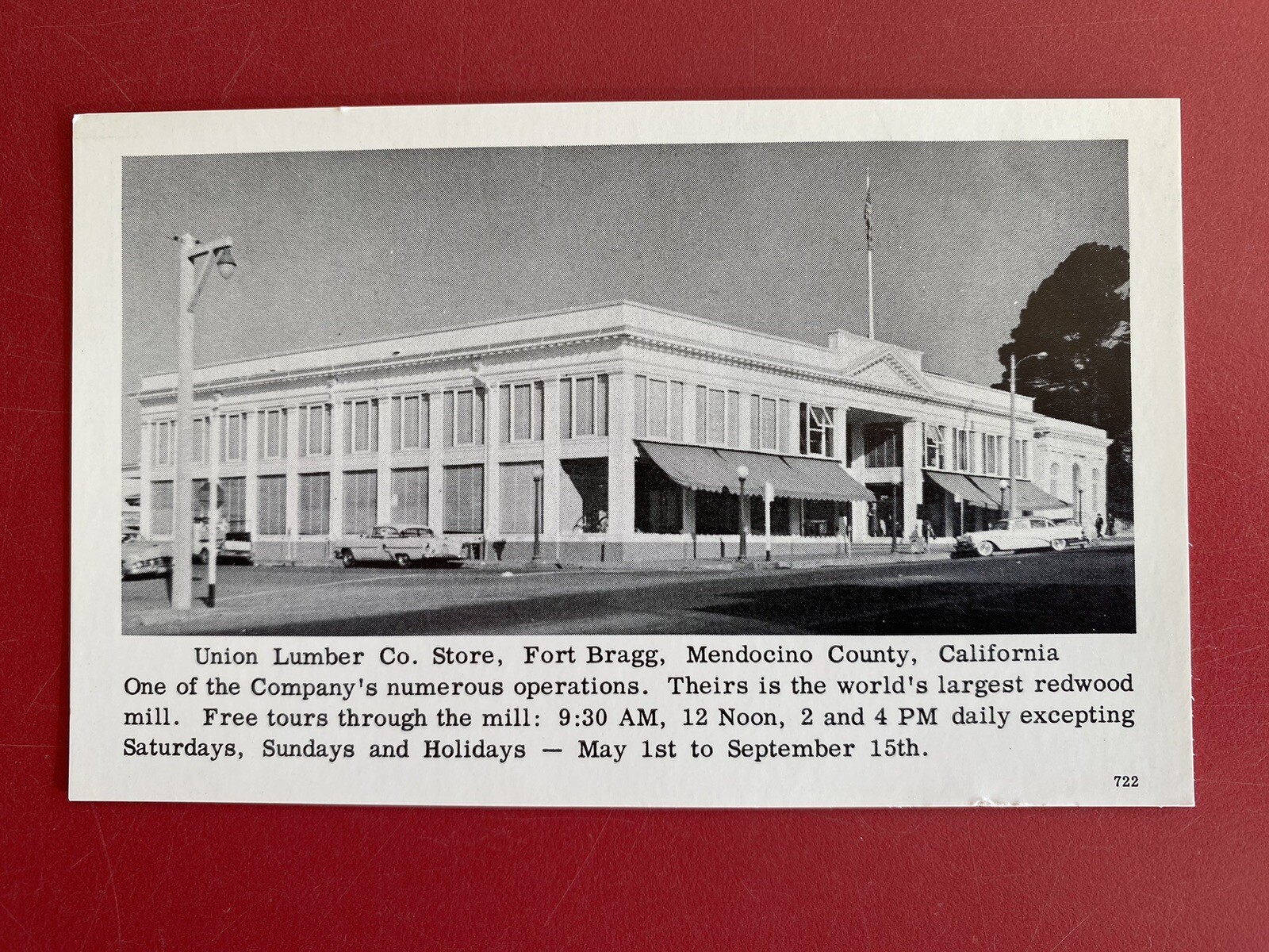 Vintage Union Lumber Company Store Fort Bragg CA Litho Postcard