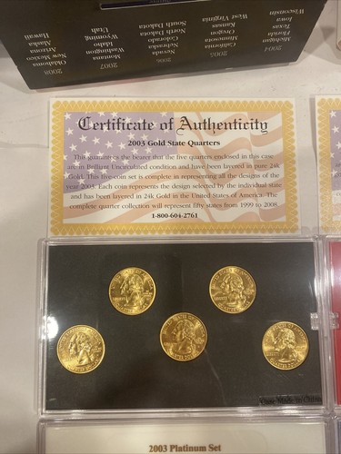 2003 CSN State Quarter collection 20 coins Phila, Denver,Gold/Platinum sets - Picture 3 of 11