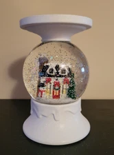 NIB Bath & Body Works WATER GLOBE HOLIDAY HOUSE 3-Wick PEDESTAL Candle Holder