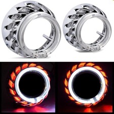 Projector Lens Led Angel Eyes Halo Rings Drl Shrouds For 2.5 Inch Wst Bi-xenon