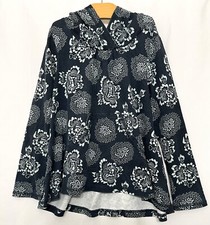 240509 Girls 6 TEA COLLECTION Blue Floral L/S Hooded Swing Knit Tee T Shirt Top