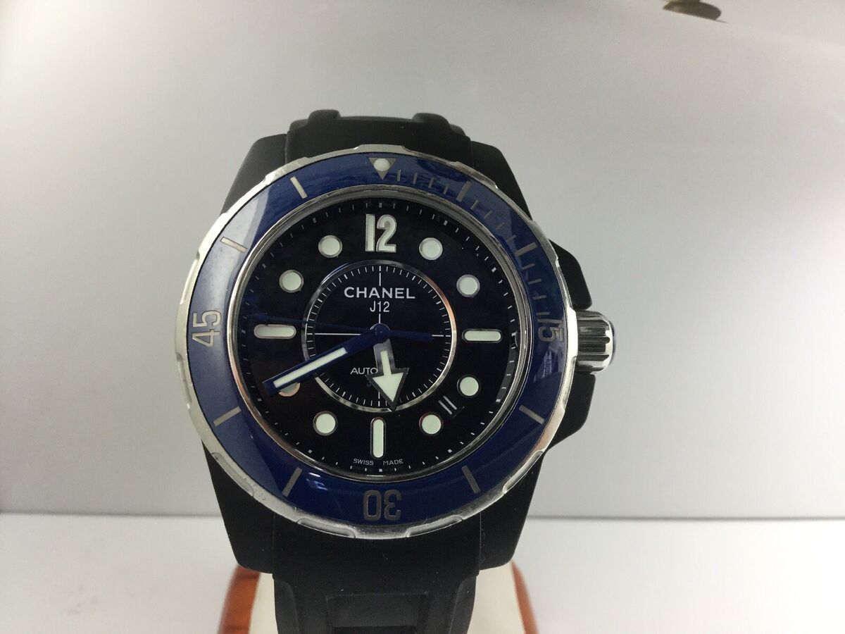 CERAMIC CHANEL J12 MARINE 42MM WATCH W/BLUE BEZEL & BLACK CERAMIC CHANEL J12 MARINE 42MM WATCH W/BLUE BEZEL & BLACK