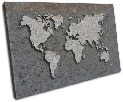 World Atlas Funky Maps Flags SINGLE Leinwand Wand Kunst Bild drucken