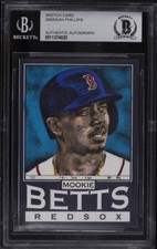 Mookie Betts Boston Red Sox Original Art Sketch Card 1/1 BAS