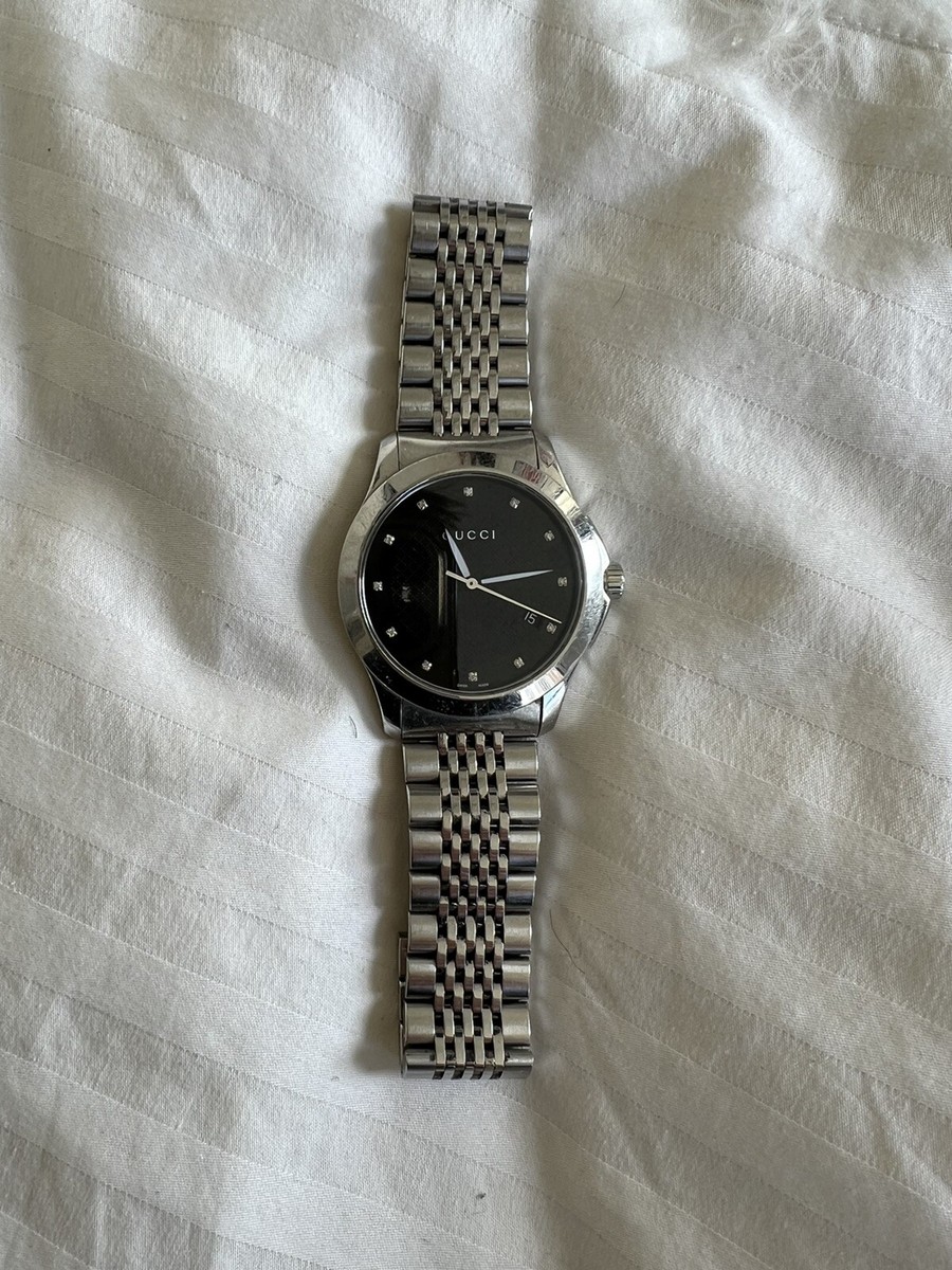 稀少 GUCCI(グッチ) G-Timeless Diamond Ladies Watch Gucci G-Timeless Slim Watch with Diamonds and Bracelet Strap