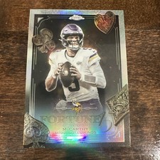 J.J. McCarthy 2025 Topps Chrome Football Fortune 15 Refractor #F15-18 Vikings