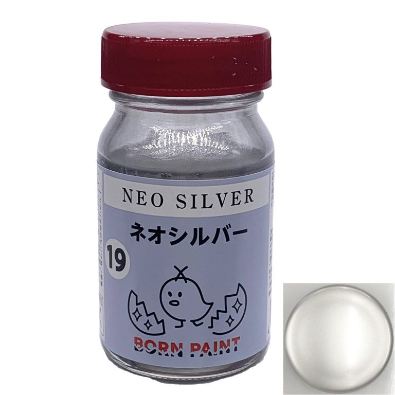 Бутылка лаковой краски Born Paint TRU42038 Neo Silver объемом 50 мл, США, продавец