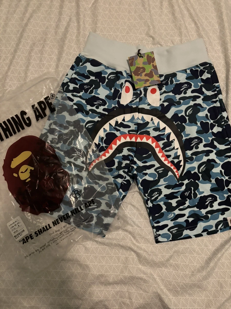 A Bathing Ape男式迷彩蓝色短裤| eBay
