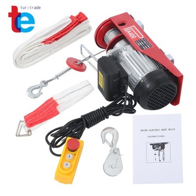Electric Hoist 880lbs Crane Winch with 14ft/4.2m Wired Remote Control 980W 110V