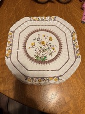Set Of 5 Square Spode Copeland BUTTERCUP Luncheon Plates 8 1/2 England MINT