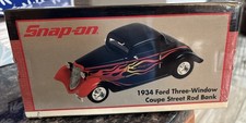 Snap-On 1934 Ford Three Window Coupe Street Rod Bank Diecast 1:24 NIB