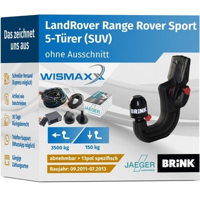 ANHÄNGERKUPPLUNG für LandRover Range Rover Sport 11-13 starr BRINK+E-Satz JAEGER