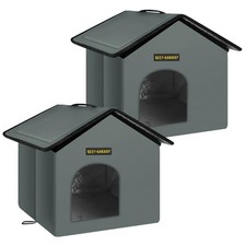 Rest-Eazzzy Outdoor Cat House for Feral Cats,Weatherproof  Insulated Grey
