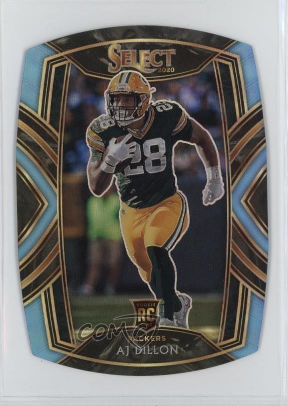 2020 Panini Select Club Level Light Blue Prizm Die-Cut AJ Dillon #265 19b1