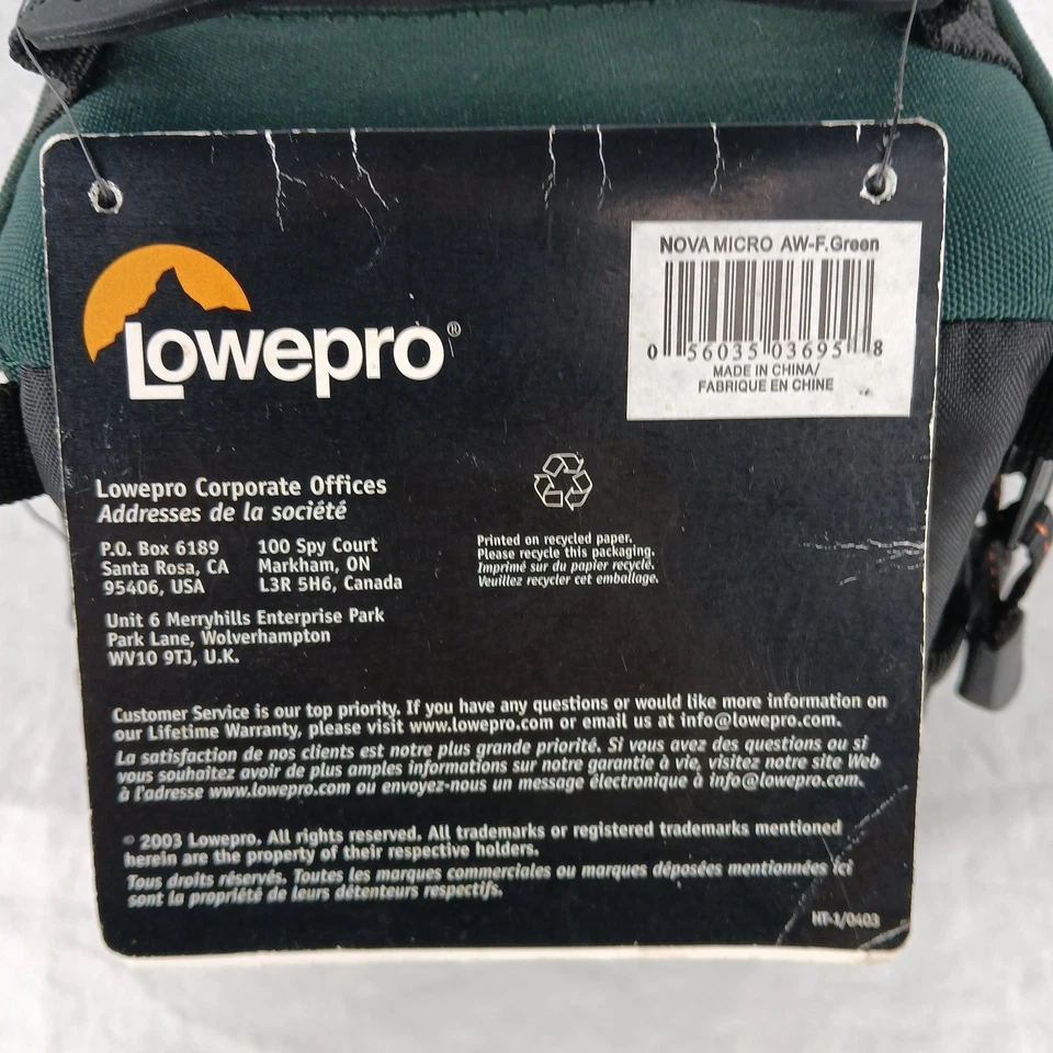 全新 LOWEPRO NOVA 微型全天候照片 视频 相机包 防水外壳 — 第 2/4 张图片