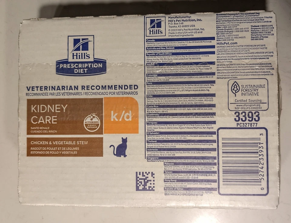 Hill's Kidney Care k/d Comida húmeda para gatos | Estofado de pollo y verduras | Latas de 24 x 2,9 oz Foto 3 de 4