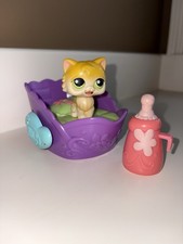 Littlest Pet Shop LPS Magic Motion Yellow Persian Cat Green Eyes Tested 