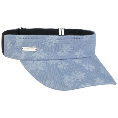 SEEBERGER Denim Flower Visor Damenvisor Sonnenvisor Caps