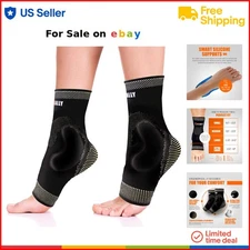 Copper Ankle Brace Silicone Gel Support Compression Sleeve for Pain Relief