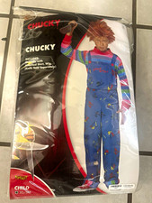 Spirit Chucky Child Costume XS/SM Blue Overalls w/ Attached Shirt Wig