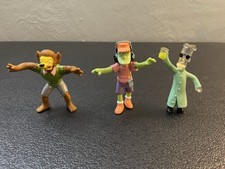 Lote de 3 figuras clásicas espeluznantes de Los Simpson Burger King 2002 Flandes Otto Frink