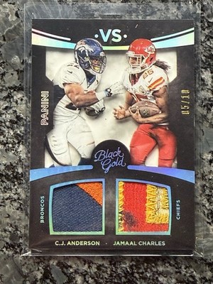 2015 Panini Black Gold VS Dual Patch /10 Jamaal Charles C.J. Anderson 