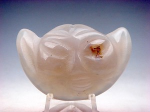 Old Nephrite Jade Stone Carved HongShan Culture Warrior Face/Mask #05302405
