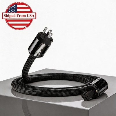 12 AWG Pure Copper HIFI Audio Power Extension Cable US AC Mains Power Cord 17mm