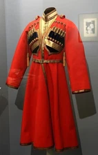 Costume 1910s Cossack Worn By Tsarevich Aleksey Nikolayevich red cassock wool co