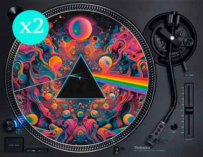 Pink Floyd Dark Moon Trip DMT Rutschmatte 12'' Vinyl Plattenspieler DJ Slipmat x2 (Paar)